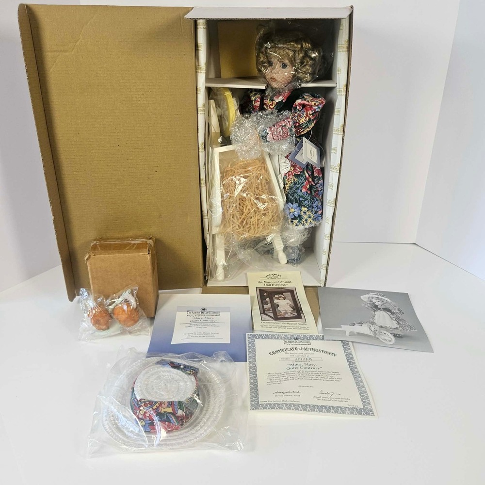 Ashton-Drake Mary Mary Quite Contrary Wendy Lawton Porcelain Doll 1994 NIB